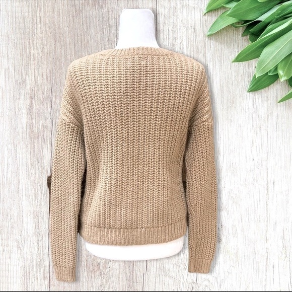 Lofty Wool blend Cable Pullover Long Sleeve Sweater Caramel Tan - Old Navy Sz M - Picture 4 of 9